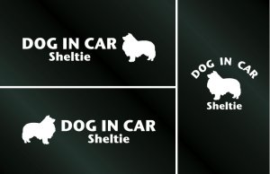 画像1: ドッグステッカー『DOG IN CAR』シェルティー 3枚組