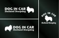 ドッグステッカー『DOG IN CAR』シェットランドシープドッグ 3枚組
