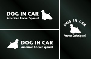 画像1: ドッグステッカー『DOG IN CAR』アメリカンコッカースパニエル 3枚組