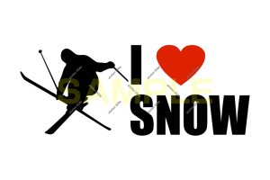 画像1: I LOVE SNOW ステッカー スキー1(Sサイズ)