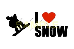 画像1: I LOVE SNOW ステッカー スノーボード2(Sサイズ)