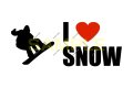 I LOVE SNOW ステッカー スノーボード2(Lサイズ)