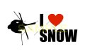 I LOVE SNOW ステッカー スキー3(Lサイズ)