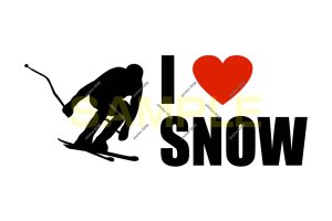 画像1: I LOVE SNOW ステッカー スキー5(Lサイズ)