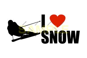 画像1: I LOVE SNOW ステッカー スキー4(Lサイズ)