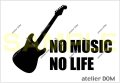 NO MUSIC NO LIFE ステッカー ストラトキャスタータイプ (Sサイズ)