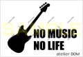NO MUSIC NO LIFE ステッカー ムスタングベースタイプ (Sサイズ)