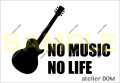 NO MUSIC NO LIFE ステッカー レスポールタイプ (Lサイズ)