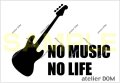 NO MUSIC NO LIFE ステッカー ジャズベースタイプ (Lサイズ)