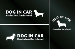画像1: ドッグステッカー『DOG IN CAR』カニンヘンダックスフンド ワイヤーヘアード 3枚組