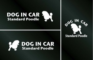 画像1: ドッグステッカー『DOG IN CAR』スタンダードプードルA 3枚組