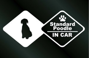 画像1: ドッグステッカー スタンダードプードルC IN CAR