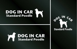 画像1: ドッグステッカー『DOG IN CAR』スタンダードプードルB 3枚組
