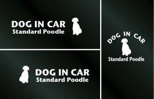 画像1: ドッグステッカー『DOG IN CAR』スタンダードプードルC 3枚組