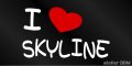 I LOVE SKYLINE まるもじステッカー