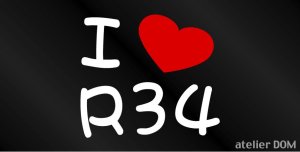 画像1: I LOVE R34 まるもじステッカー