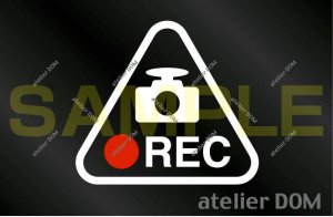 画像1: シンプルドライブレコーダーステッカー ●REC 横約10cm 縦約9cm [ステッカー文字色：白]