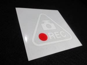 画像2: シンプルドライブレコーダーステッカー ●REC 横約10cm 縦約9cm [ステッカー文字色：白]