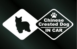 画像1: ドッグステッカー チャイニーズクレステッドドッグ パウダーパフ IN CAR