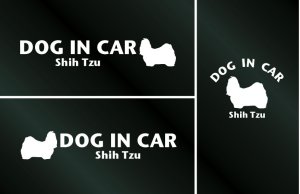 画像1: ドッグステッカー『DOG IN CAR』シーズー 3枚組