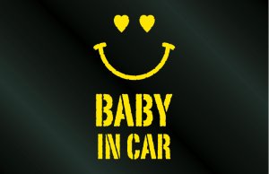 画像1:  BABY IN CAR ニコちゃんステッカー Cタイプ