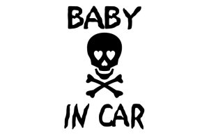 画像1: BABY IN CAR ドクロステッカー Aタイプ
