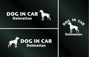 画像1: ドッグステッカー『DOG IN CAR』ダルメシアン 3枚組