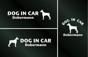 画像1: ドッグステッカー『DOG IN CAR』ドーベルマン 3枚組