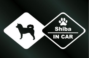 画像1: ドッグステッカー  柴犬 IN CAR