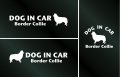 ドッグステッカー『DOG IN CAR』ボーダーコリー 3枚組