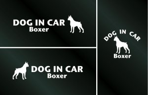 画像1: ドッグステッカー『DOG IN CAR』ボクサー 3枚組