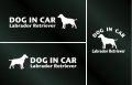 ドッグステッカー『DOG IN CAR』ラブラドールレトリーバー 3枚組