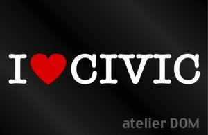 画像1: I LOVE CIVIC シビック ステッカー