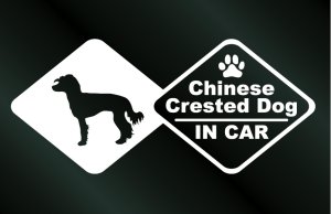 画像1: ドッグステッカー チャイニーズクレステッドドッグ ヘアレス IN CAR