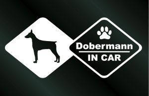 画像1: ドッグステッカー ドーベルマン IN CAR