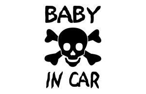 画像1: BABY IN CAR ドクロステッカー Bタイプ