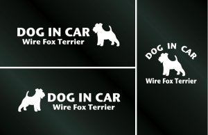 画像1: ドッグステッカー『DOG IN CAR』ワイアーフォックステリア 3枚組
