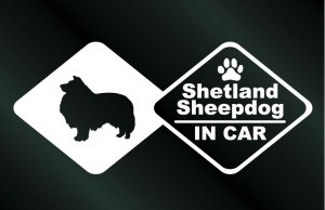 画像1: ドッグステッカー  シェットランドシープドッグ IN CAR