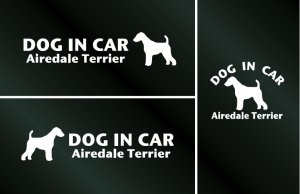 画像1: ドッグステッカー『DOG IN CAR』エアデールテリア 3枚組