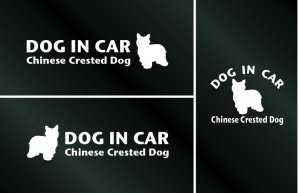 画像1: ドッグステッカー『DOG IN CAR』チャイニーズクレステッドドッグ パウダーパフ 3枚組