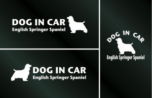 画像1: ドッグステッカー『DOG IN CAR』イングリッシュスプリンガースパニエル 3枚組