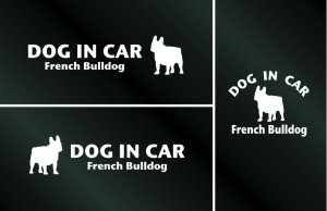 画像1: ドッグステッカー『DOG IN CAR』フレンチブルドッグ 3枚組