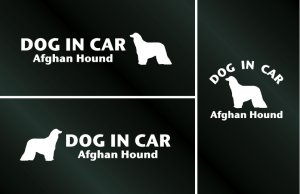 画像1: ドッグステッカー『DOG IN CAR』アフガンハウンド 3枚組
