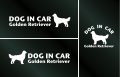 ドッグステッカー『DOG IN CAR』ゴールデンレトリーバー 3枚組