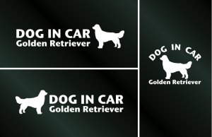 画像1: ドッグステッカー『DOG IN CAR』ゴールデンレトリーバー 3枚組