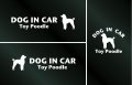 ドッグステッカー『DOG IN CAR』トイプードル Bタイプ 3枚組