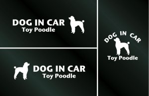 画像1: ドッグステッカー『DOG IN CAR』トイプードル Bタイプ 3枚組