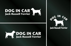 画像1: ドッグステッカー『DOG IN CAR』ジャックラッセルテリア 3枚組