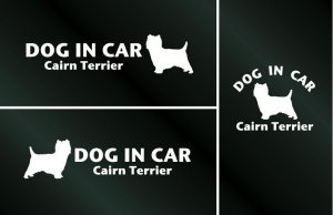 画像1: ドッグステッカー『DOG IN CAR』ケアーンテリア 3枚組