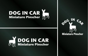 画像1: ドッグステッカー『DOG IN CAR』ミニチュアピンシャー 3枚組